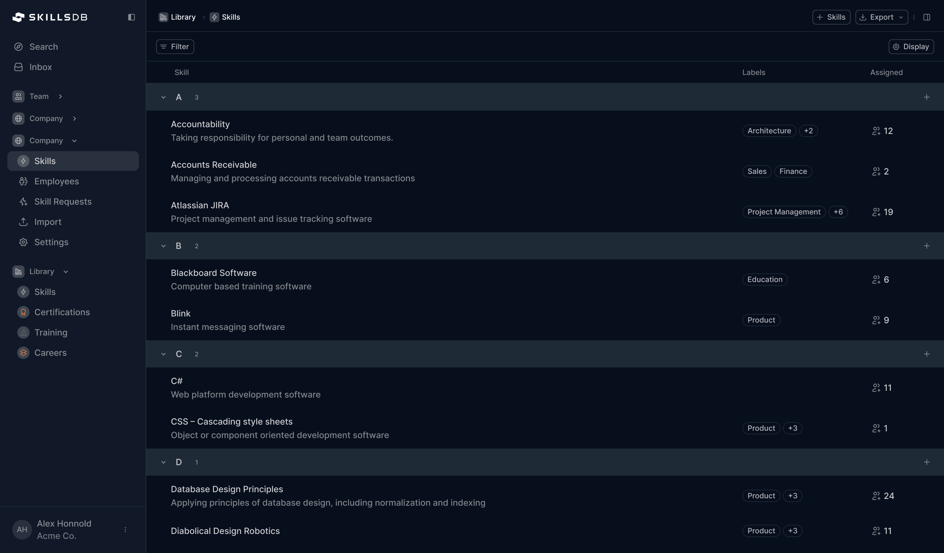 Skills Library for AI Competencies